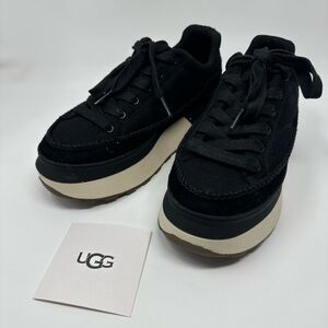 UGG Black and Cream Platform Sneakers